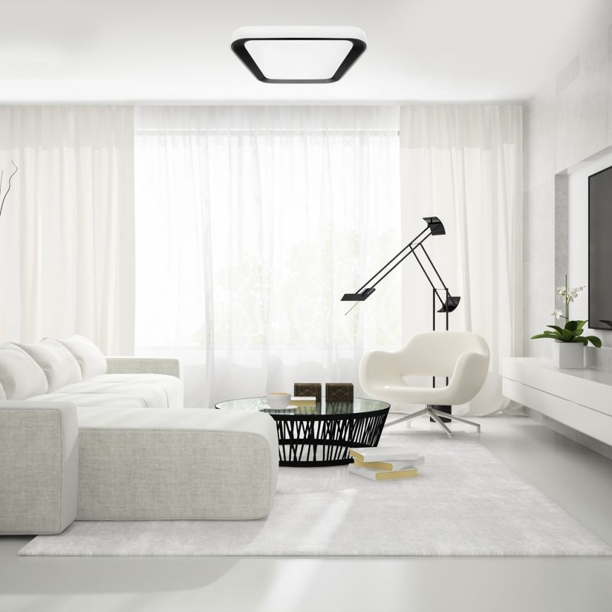 LED prigušiva plafonska lampa QUADRO LED/66W/230V 3000-6000K bela/crna sa daljinskim upravljačem