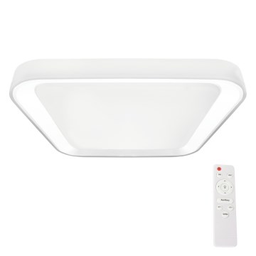 LED prigušiva stropna svetiljka QUADRO LED/66W/230V 3000-6000K bela + daljinski upravljač