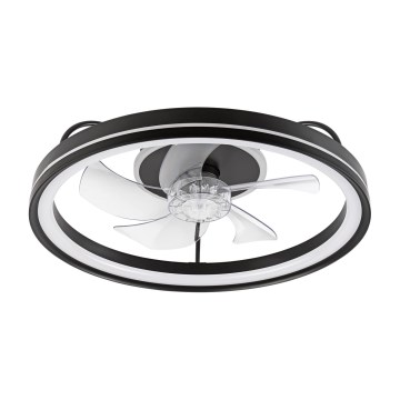 LED prigušiva stropna svetiljka sa ventilatorom FARGO LED/37W/230V crna + daljinski upravljač
