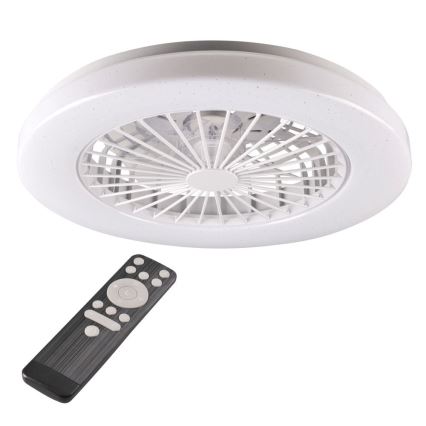 LED prigušiva stropno svetlo sa ventilatorom LIBYA LED/48W/230V 3000-6500K belo + daljinski upravljač