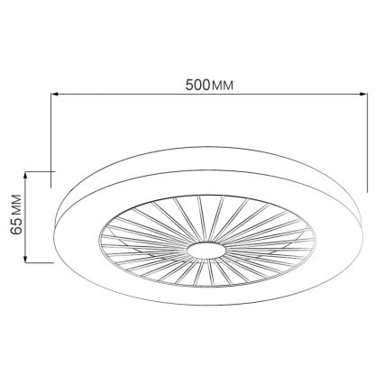 LED prigušiva stropno svetlo sa ventilatorom LIBYA LED/48W/230V 3000-6500K belo + daljinski upravljač
