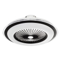 LED prigušiva stropna svetiljka sa ventilatorom ZEPHYR LED/48W/230V 3000-6000K crna + daljinski upravljač