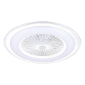 LED prigušiva stropna svetiljka sa ventilatorom ZONDA LED/48W/230V 3000-6000K bela + daljinski upravljač