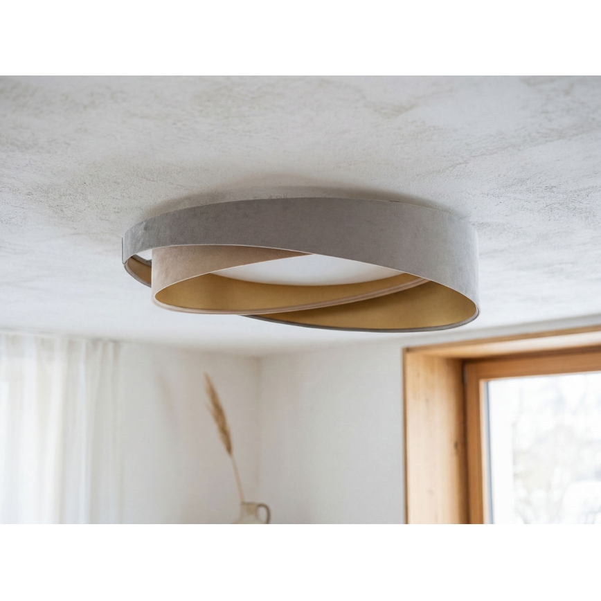 LED prigušiva stropna svetiljka SMART GALAXY MODERN LED/24W/230V 3000-6500K prečnik 55 cm siva/bež/zlatna + daljinski upravljač