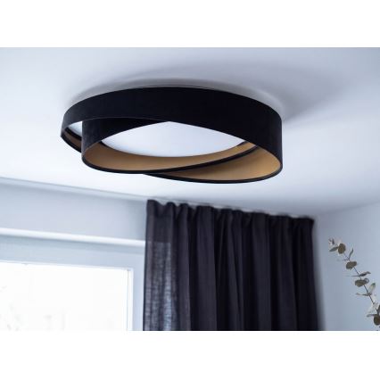 LED prigušiva stropna svetiljka SMART GALAXY MODERN LED/24W/230V 3000-6500K prečnik 55 cm crna/zlatna + daljinski upravljač