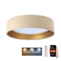 LED prigušiva stropno svetlo SMART GALAXY LED/24W/230V prečnik 45 cm 2700-6500K Wi-Fi Tuya bež/zlatna + daljinski upravljač