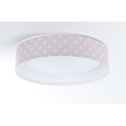 LED prigušiva dečije stropno svetlo SMART GALAXY KIDS LED/24W/230V 3000-6500K zvezdice ružičasta/bela + daljinski upravljač