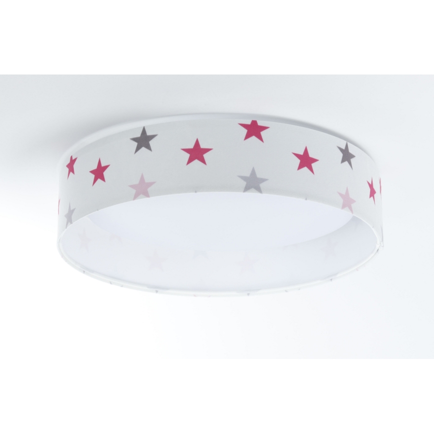 LED prigušiva dečije plafonsko svetlo SMART GALAXY KIDS LED/24W/230V 3000-6500K zvezdice bela/ružičasta/siva + daljinski upravljač