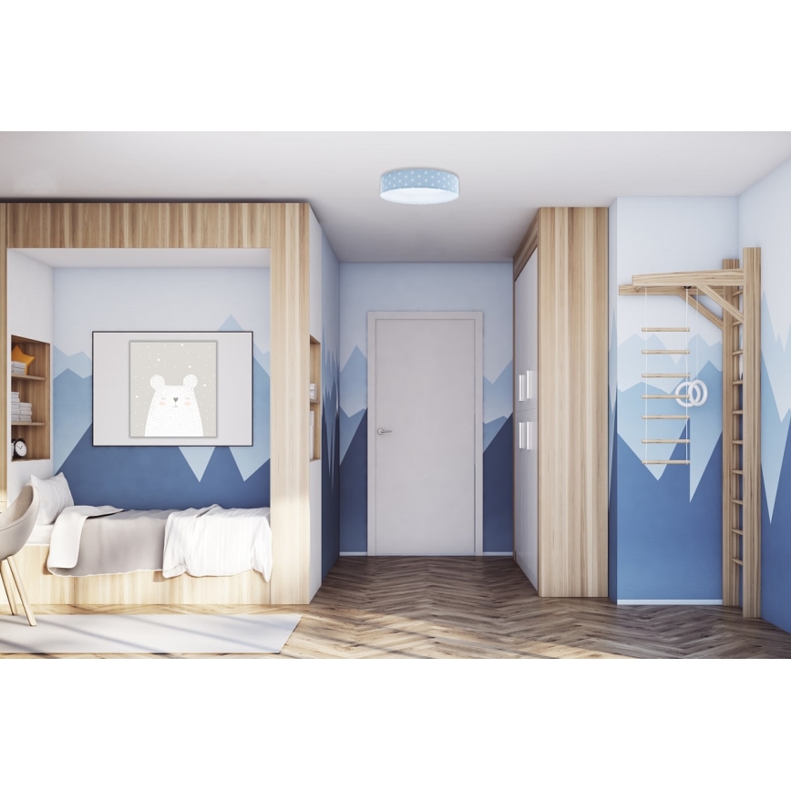 LED prigušiva dečije plafonsko svetlo SMART GALAXY KIDS LED/24W/230V 3000-6500K zvezdice plava/bela + daljinski upravljač