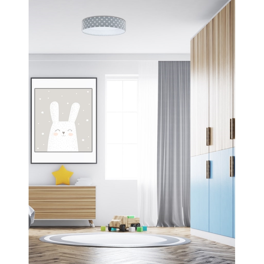 LED prigušiva dečje stropno svetlo SMART GALAXY KIDS LED/24W/230V 3000-6500K zvezdice siva/bela + daljinski upravljač