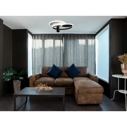 LED prigušiva stropno svetlo LED/65W/230V 3000-6500K belo/crno + daljinski upravljač