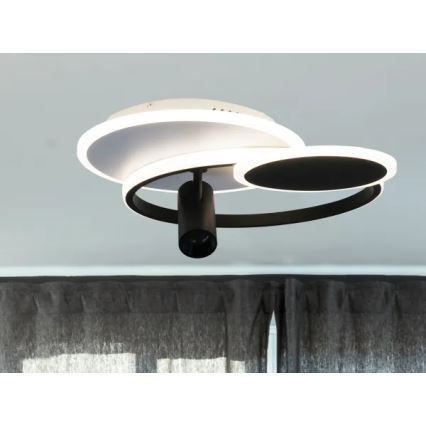 LED prigušiva stropno svetlo LED/65W/230V 3000-6500K belo/crno + daljinski upravljač
