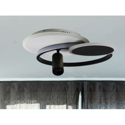 LED prigušiva stropno svetlo LED/65W/230V 3000-6500K belo/crno + daljinski upravljač
