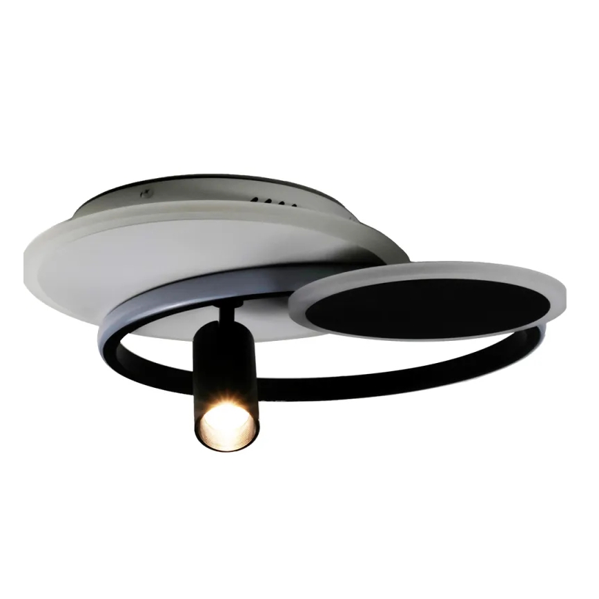 LED prigušiva stropno svetlo LED/65W/230V 3000-6500K belo/crno + daljinski upravljač