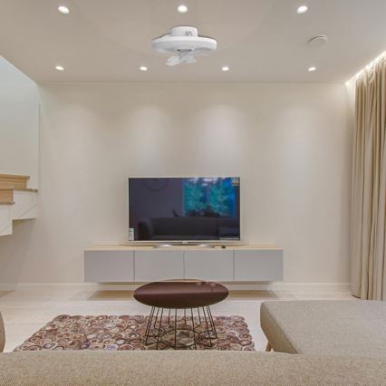 LED prigušiva svetiljka sa ventilatorom LED/30W/230V 3000-6500K bela + daljinski upravljač