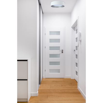 LED prigušiva stropna svetiljka SMART GALAXY LED/36W/230V prečnik 55 cm 2700-6500K Wi-Fi Tuya bela/srebrna + daljinski upravljač