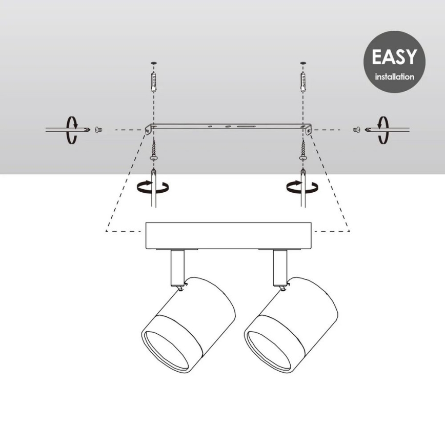 LED prigušiva tačkasta svetiljka MANU 2xGU10/5,8W/230V bela