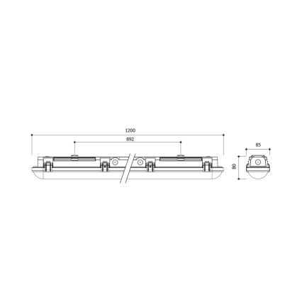 LED prigušiva tehnička svetiljka LED/24/30/35/40W/230V IP66 120 cm