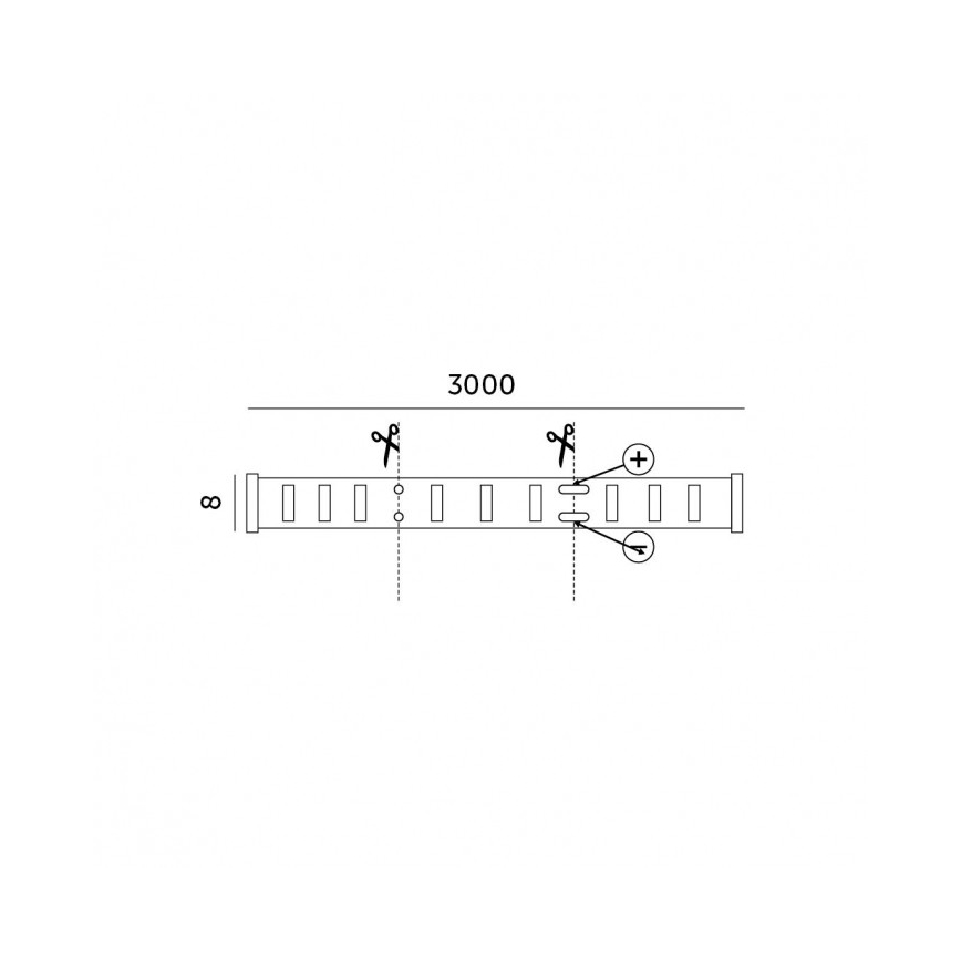 LED prigušiva traka LED/25W/230V 3m 4000K