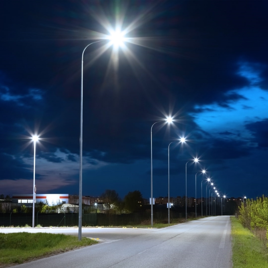 LED prigušiva ulična svetiljka sa senzorom sumraka i solarnim panelom LED/200W/20000 mAh 6500K IP65 siva