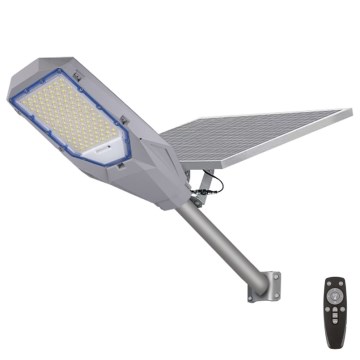 LED prigušiva ulična svetiljka sa senzorom sumraka i solarnim panelom LED/200W/20000 mAh 6500K IP65 siva