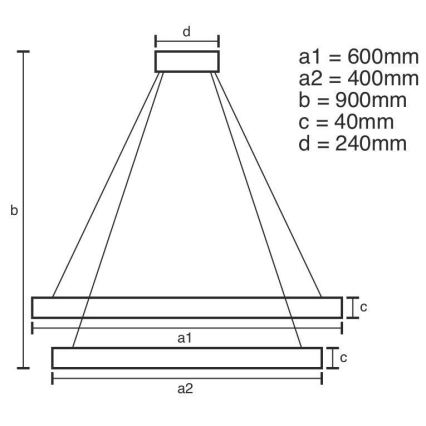 LED prigušiva luster na sajli LED/70W/230V 3000-6500K prečnik 60 cm + daljinski upravljač