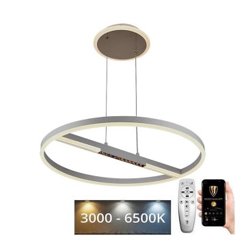 LED prigušiva viseća svetiljka na sajli LED/75W/230V 3000-6500K prečnika 60 cm + daljinski upravljač