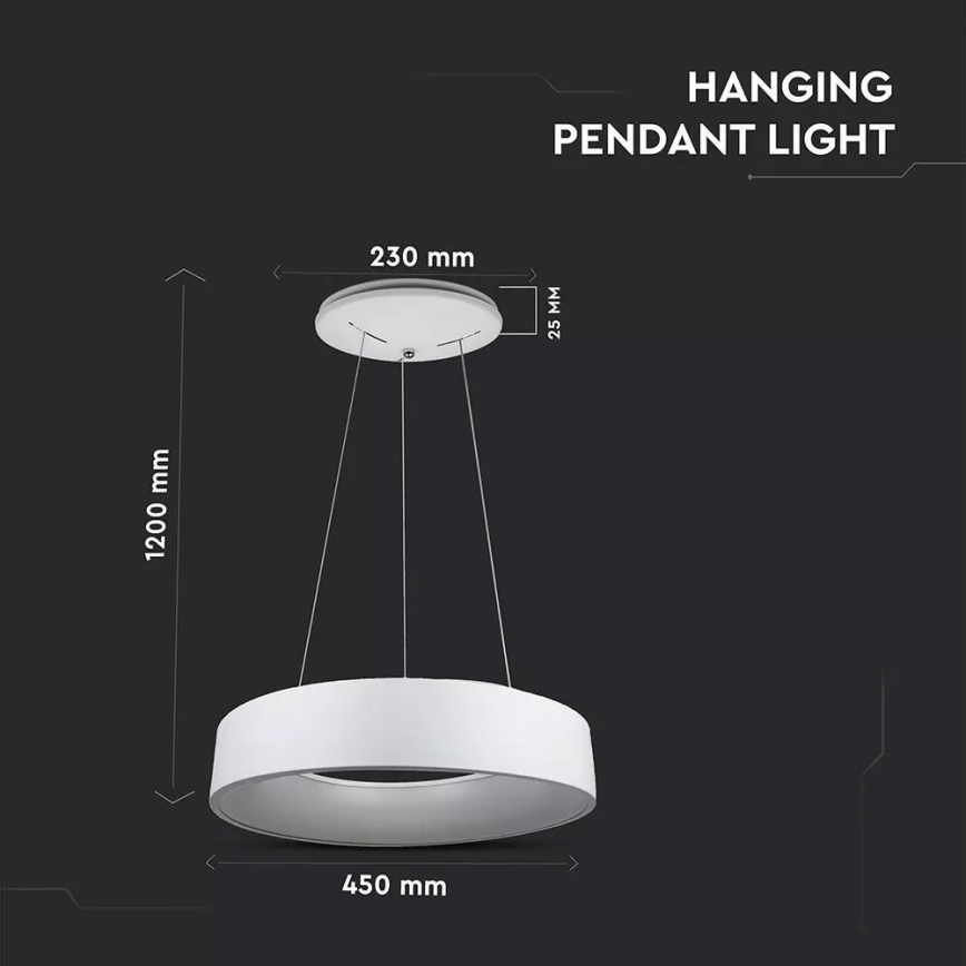 LED prigušiva viseći luster na sajli LED/20W/230V