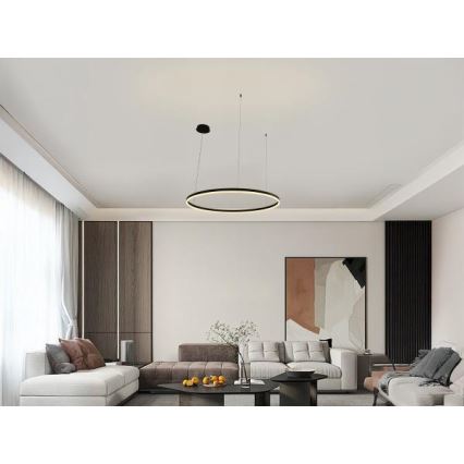 LED prigušiva luster na sajli LED/55W/230V 3000–6500K prečnik 80 cm + daljinski upravljač