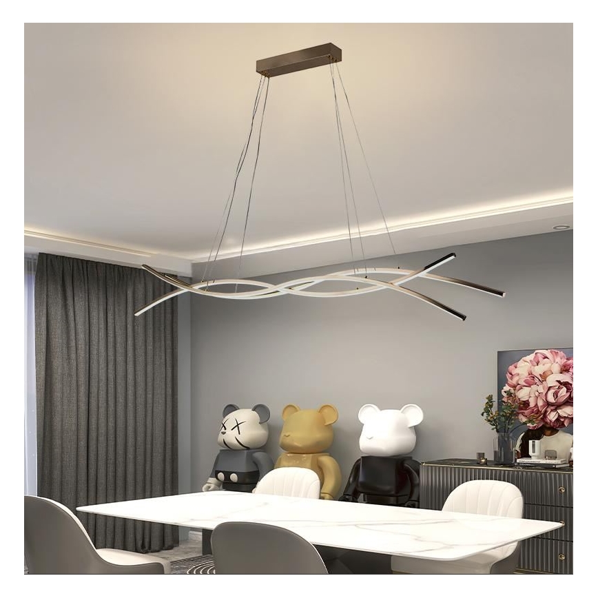 LED prigušiva viseći luster na sajli LED/80W/230V 3000-6500K + daljinski upravljač