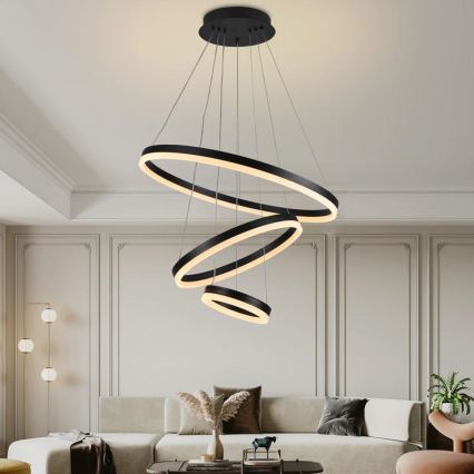 LED prigušiva luster na sajli LED/85W/230V 3000-6500K prečnik 60 cm + daljinsko upravljanje