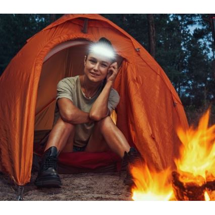 LED punjiva čelna lampa 2xLED/5V 180 lm 900 mAh crna