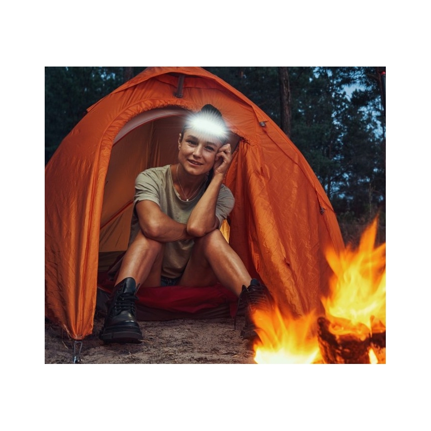 LED punjiva čelna lampa 2xLED/5V 180 lm 900 mAh crna