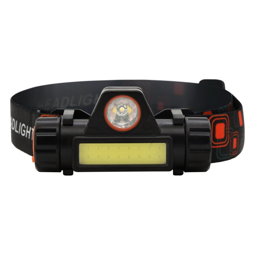 LED punjiva čelna lampa LED/1200mAh crna/crvena