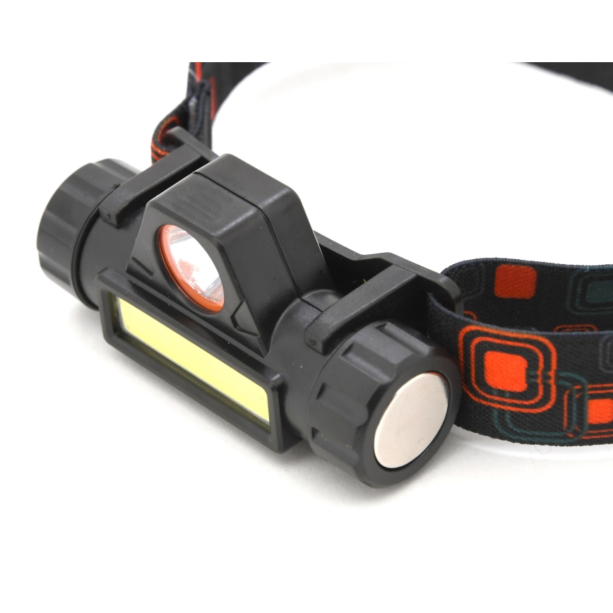 LED punjiva čelna lampa LED/1200mAh crna/crvena