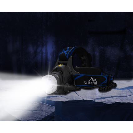 LED punjiva čelna lampa LED/6W/7,4V 5600 mAh IP44 crna/plava