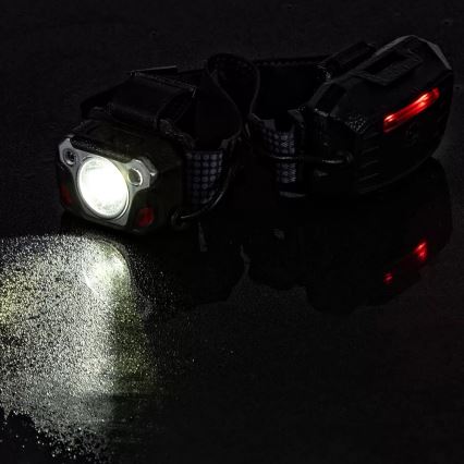 LED prigušiva punjiva čelna lampa sa senzorom i funkcijom powerbanke i crvenim svetlom LED/10W/5V IP44 1200 lm 4000 mAh