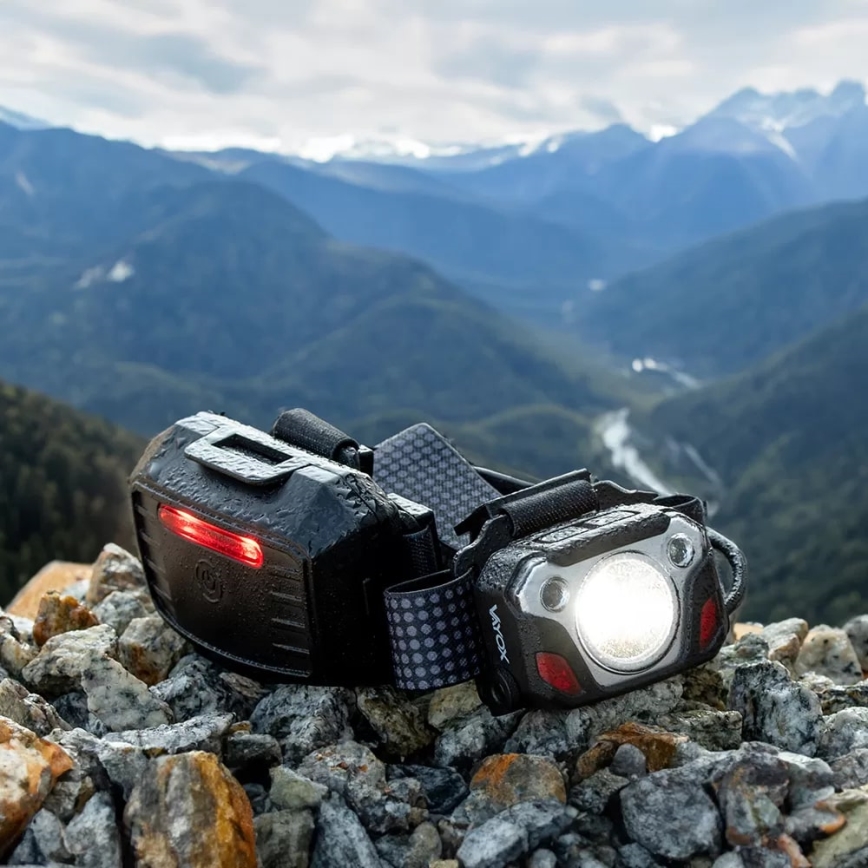 LED prigušiva punjiva čelna lampa sa senzorom i funkcijom powerbanke i crvenim svetlom LED/10W/5V IP44 1200 lm 4000 mAh