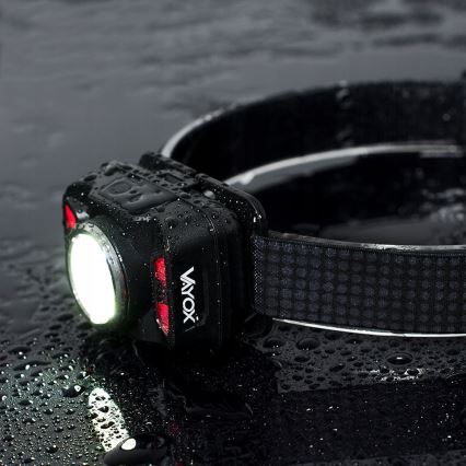 LED prigušiva punjiva čeona lampa sa senzorom i crvenim svetlom LED/15W/5V IP66 430 lm 1800 mAh