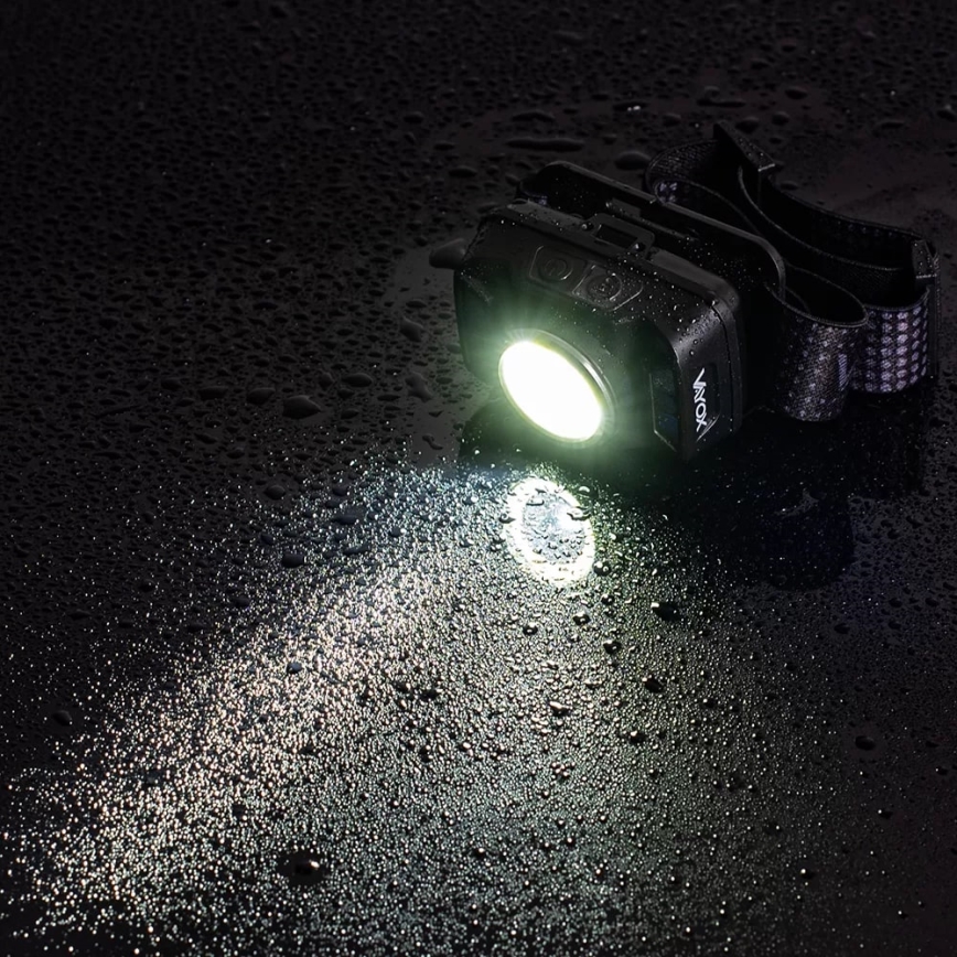 LED prigušiva punjiva čeona lampa sa senzorom i crvenim svetlom LED/15W/5V IP66 430 lm 1800 mAh