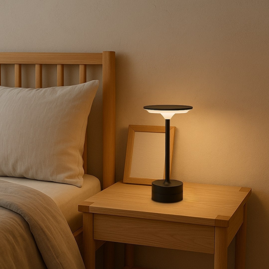 LED punjiva dodirna stona lampa TAVOLO LED/2,5W/5V 2400 mAh 3000-6000K crna