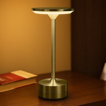 LED punjiva dodirna stona lampa TAVOLO LED/2,5W/5V 2400 mAh 3000-6000K zlatna