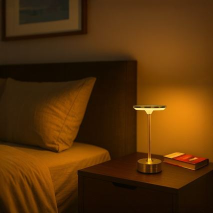 LED punjiva dodirna stona lampa TAVOLO LED/2,5W/5V 2400 mAh 3000-6000K zlatna