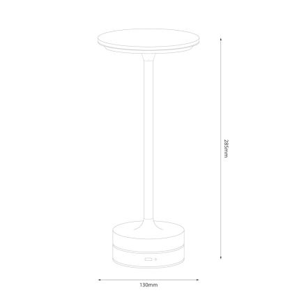 LED punjiva dodirna stona lampa TAVOLO LED/2,5W/5V 2400 mAh 3000-6000K zlatna