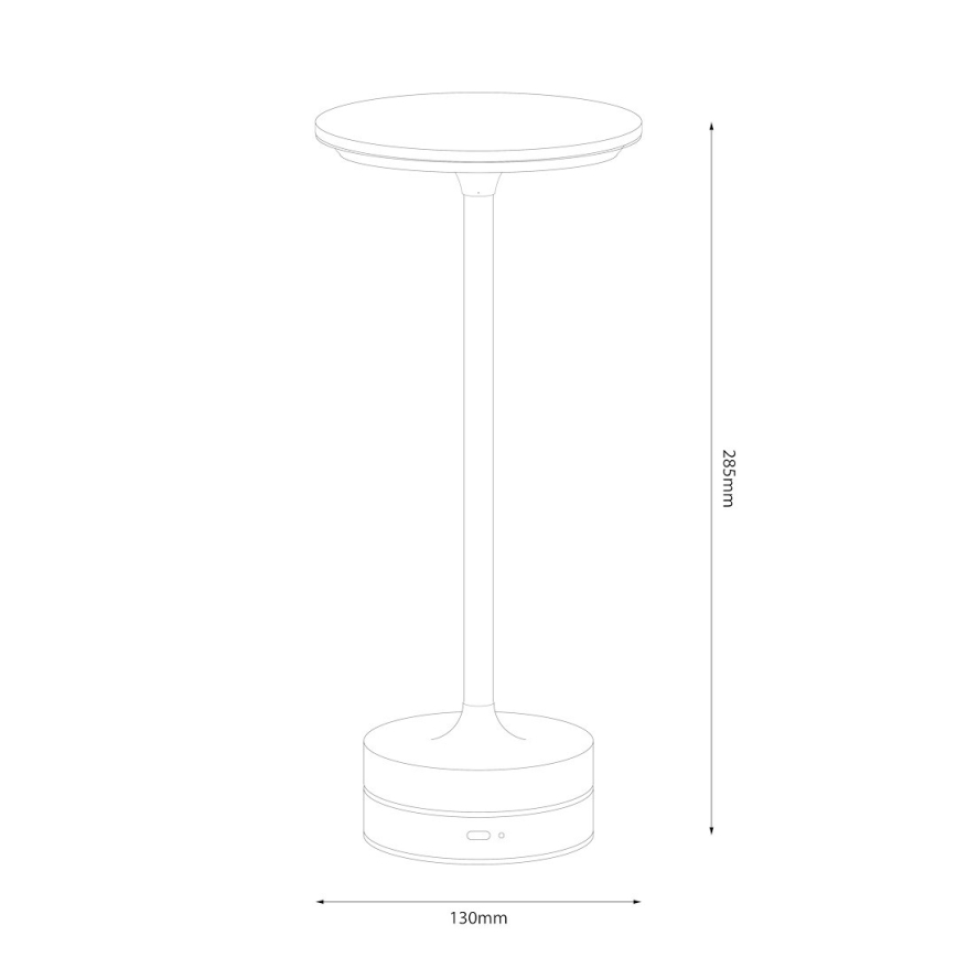 LED punjiva dodirna stona lampa TAVOLO LED/2,5W/5V 2400 mAh 3000-6000K zlatna