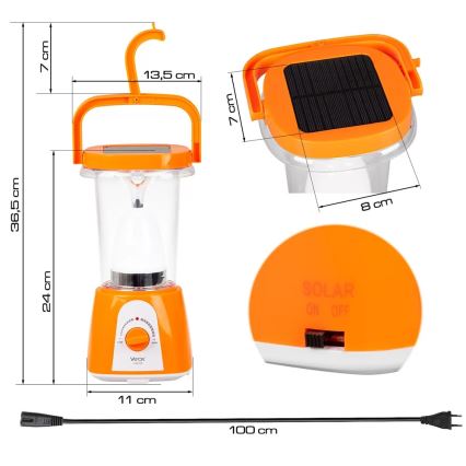 LED prigušiva punjiva solarna lampa sa funkcijom powerbanke LED/230V 710 lm 1600 mAh