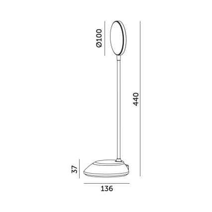 LED prigušiva punjiva stona lampa VISUA LED/5W/5V 3000-5000K 1200 mAh crna