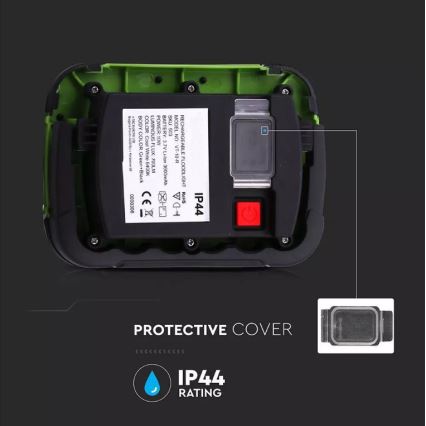 LED punjivi reflektor sa SAMSUNG LED čipom/10W/3,7V IP44 4000K 3600 mAh zelena