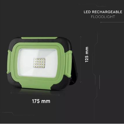 LED punjivi reflektor sa SAMSUNG LED čipom/10W/3,7V IP44 4000K 3600 mAh zelena