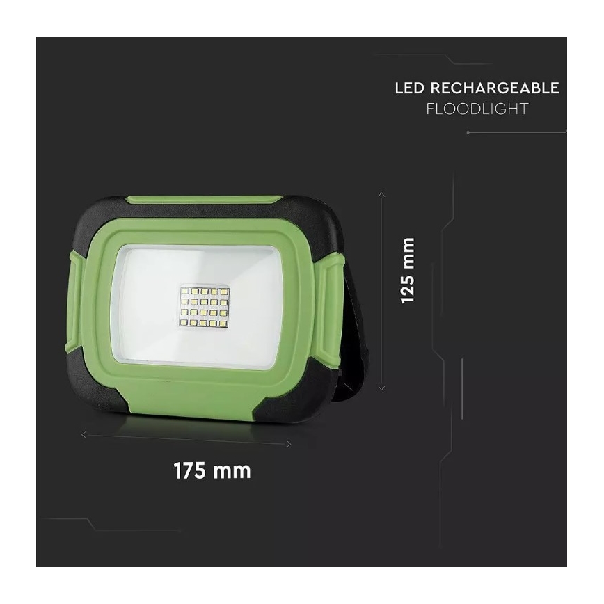 LED punjivi reflektor sa SAMSUNG LED čipom/10W/3,7V IP44 4000K 3600 mAh zelena